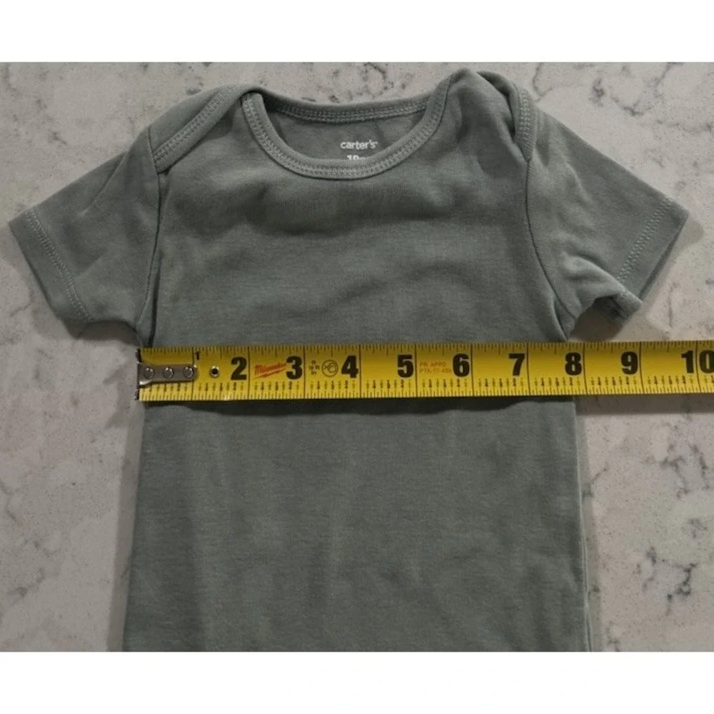 Carter's Baby Boy Bodysuit Sage Green Short Sleeve Cotton One Piece 18 Months